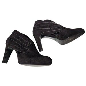 Vaneli Black Suede Booties Size 8.5 Vintage